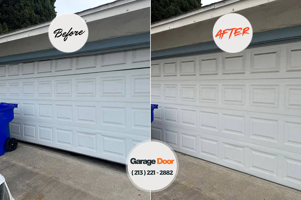 Before and after: garage door repair Suitland, MD